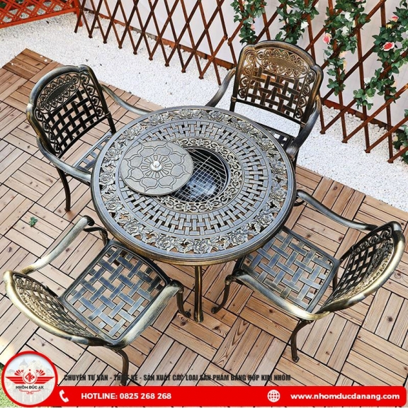 Bàn Ghế Nhôm Đúc AK02